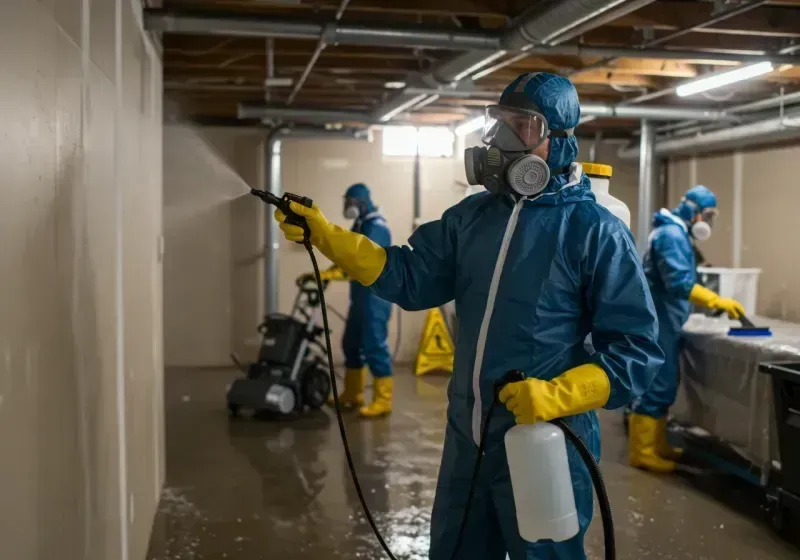 Basement Sanitization and Antimicrobial Treatment process in Glenwood Landing, NY